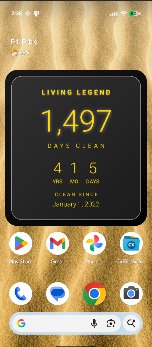 Android Home Screen Clean Time Widget